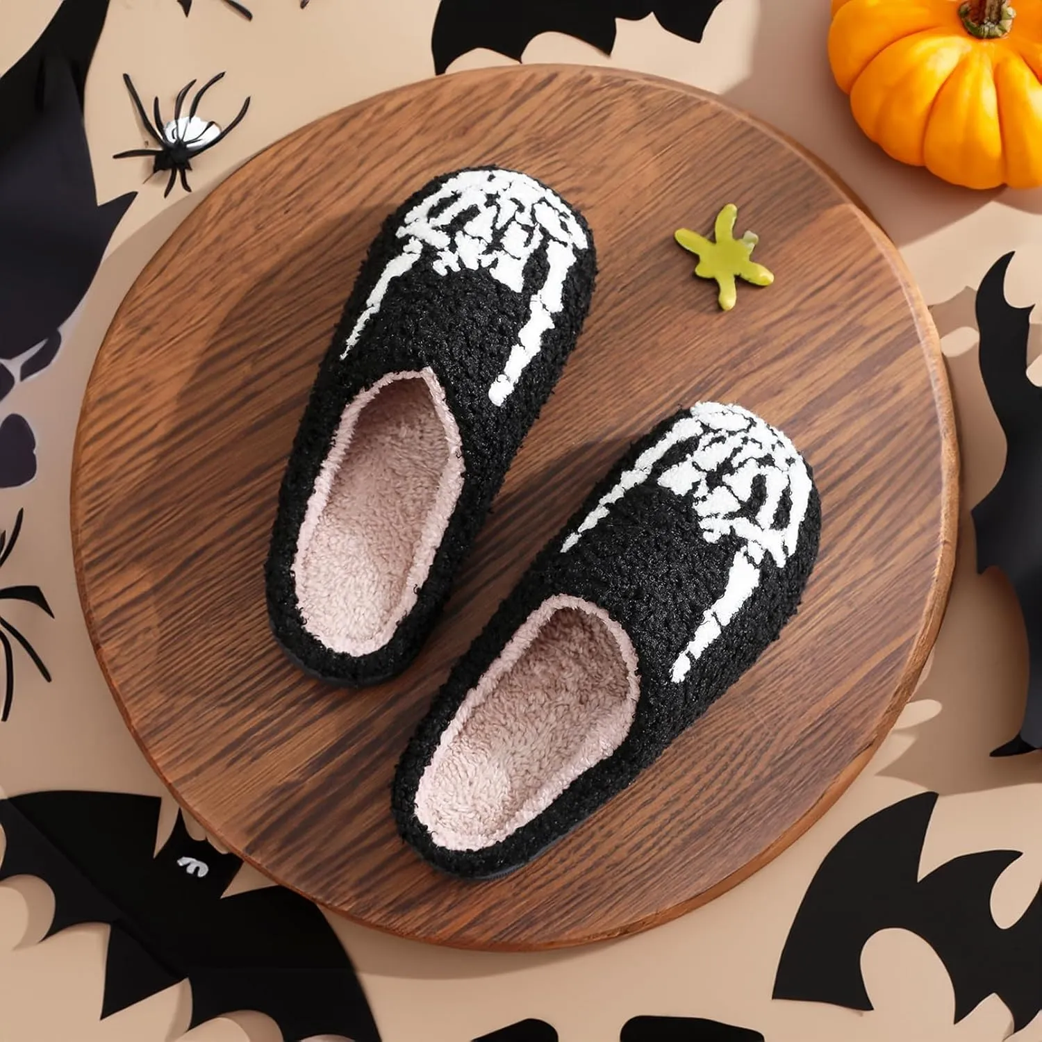 Unisex Leopard Print Happy Face Slippers - Retro Memory Foam Soft Plush Non-Slip Home Shoes