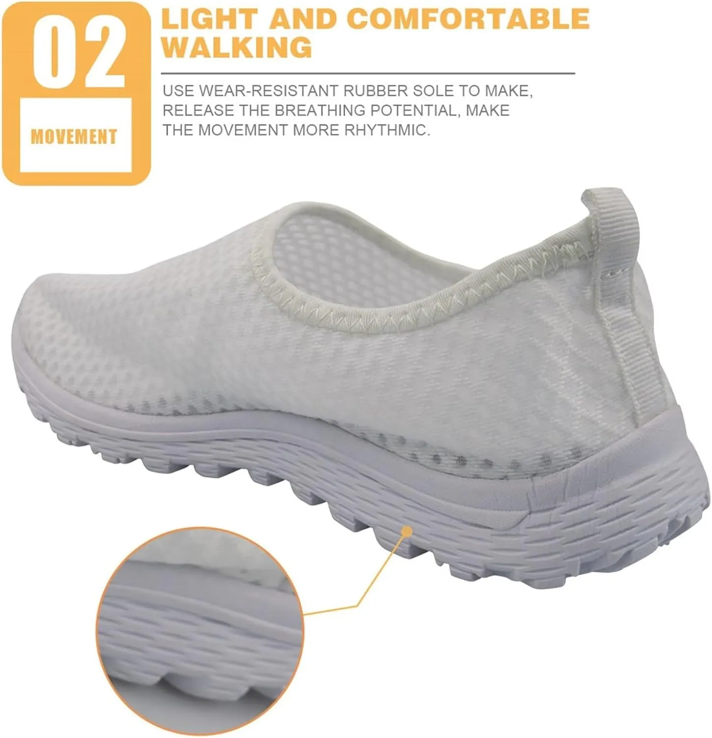 Uourmeti Women’S Running Shoes Gym Walking Workout Sneakers Slip Ons Size 5.5-11.5