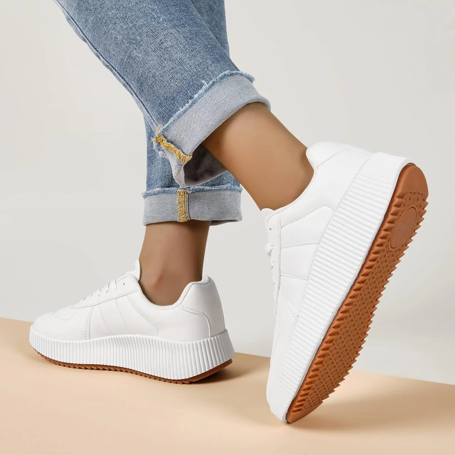 UUBARIS Women's Chunky Platform Fashion Sneakers Dressy Casual Walking Shoes Comfort Tennis Shoes