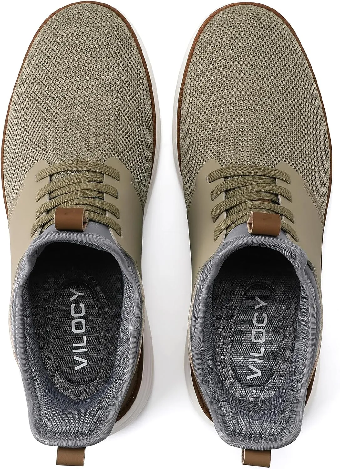 VILOCY Mens Slip On Casual Dress Shoes Hands Free Fashion Sneakers Mesh Tennis Walking Work Shoes Comfortable Breathable Lightweight Non Slip