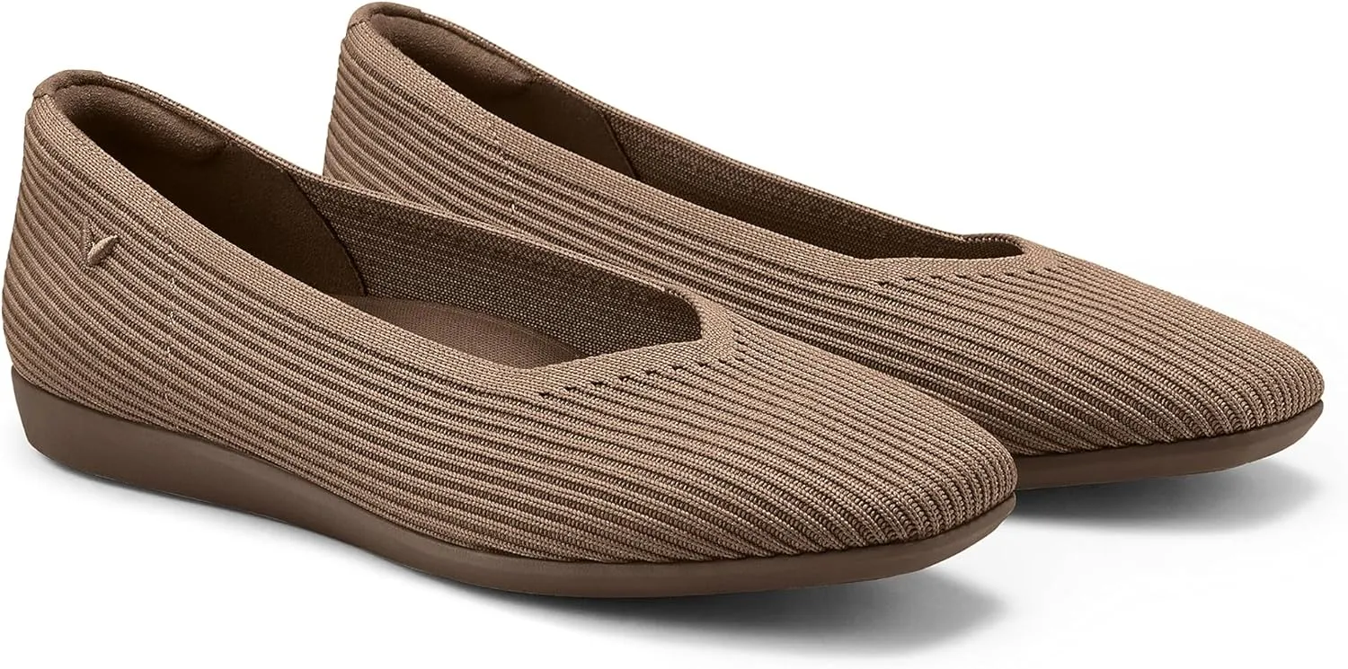 VIVAIA Margot Walker Women's Lightweight Square Toe V Cut Flats Slip on Washable Casual Flats