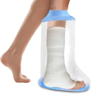 Waterproof Extra Wide Leg Cast Shower Cover with Non-Slip Bottom, Watertight Elastic Silicone Foot Cast Shower Protector for Foot After Surgery, Bunion Surgery, Large Casts, Fracture and Boots