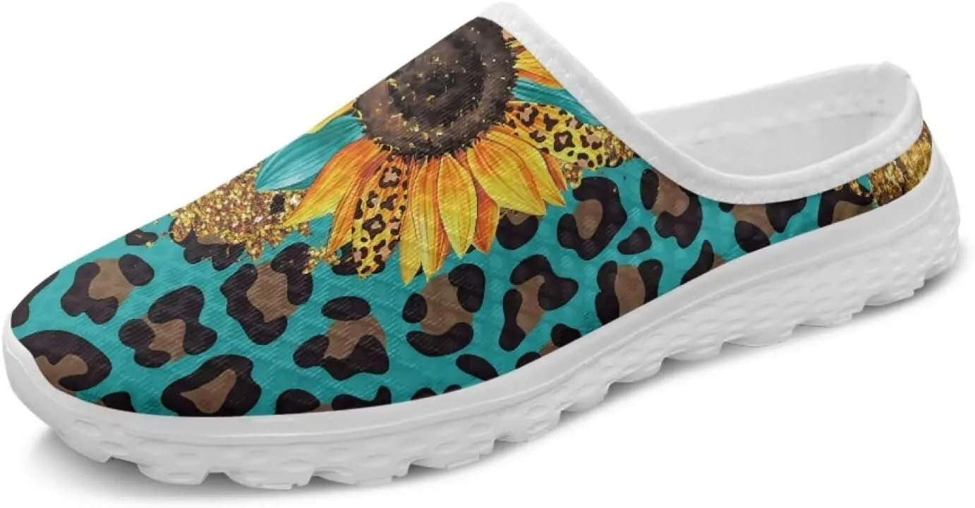 Women's Backless Walking Sneakers Slip-on Mule Shoes Closed Toe Slippers Lightweight Anti Skid Footwear