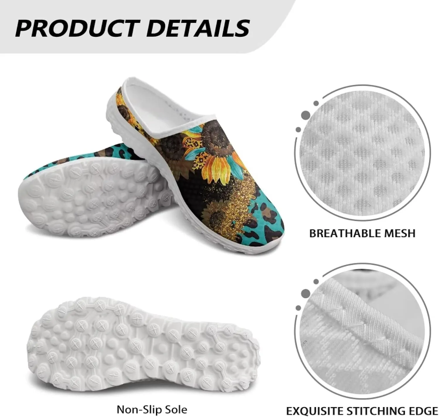 Women's Backless Walking Sneakers Slip-on Mule Shoes Closed Toe Slippers Lightweight Anti Skid Footwear