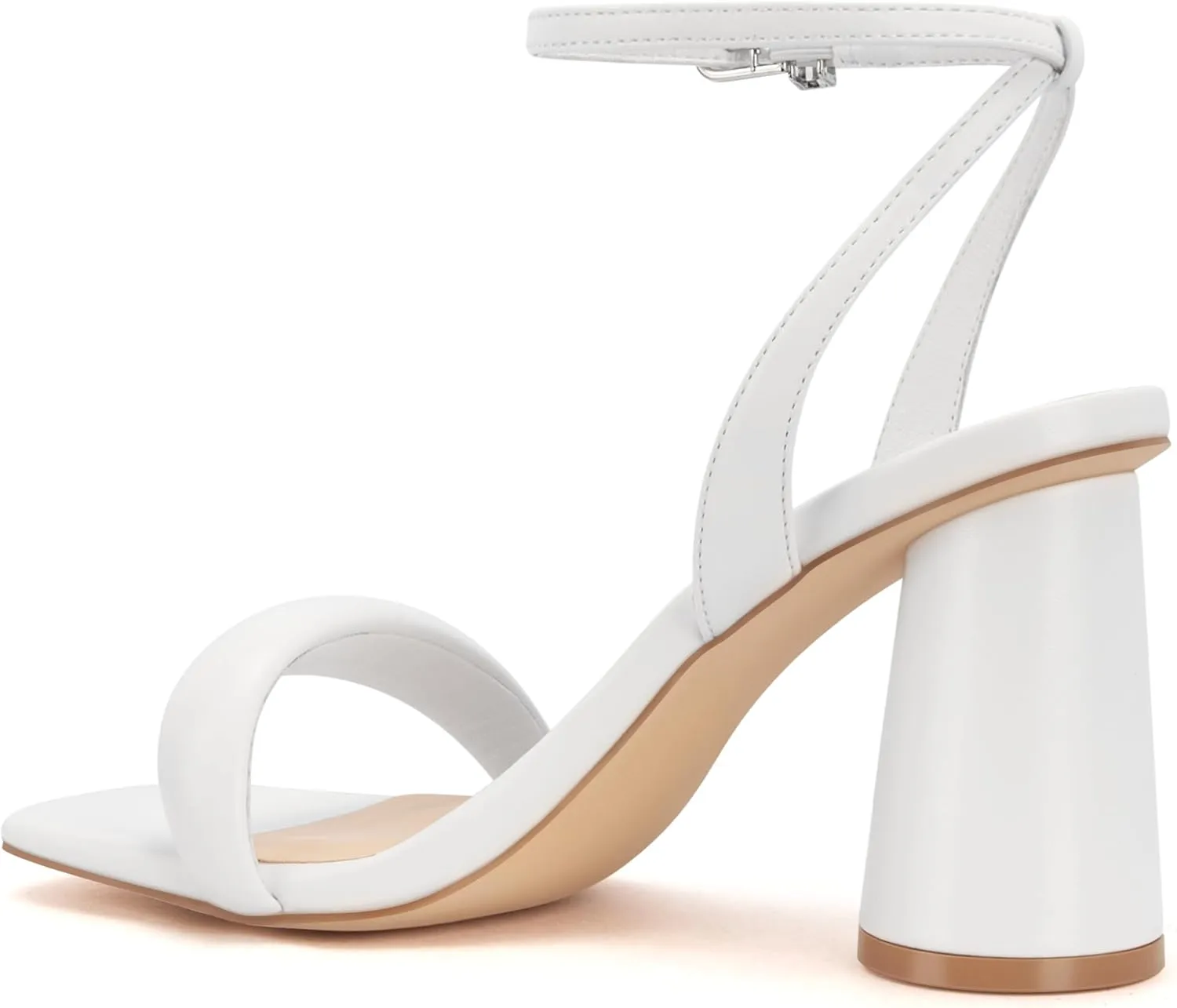 Women's Block High Heels Square Open Toe Strappy Sandals Party Wedding Ankle Strap Shoes