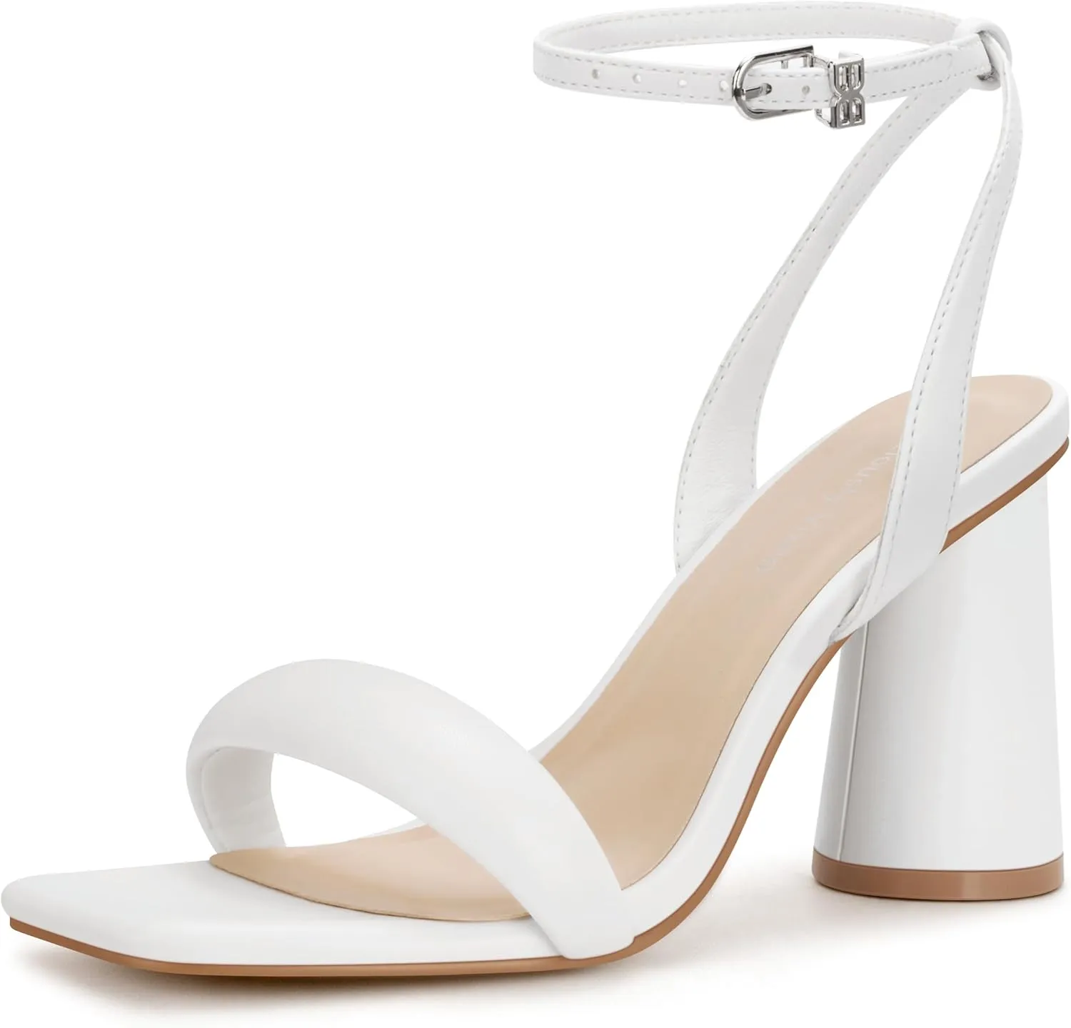 Women's Block High Heels Square Open Toe Strappy Sandals Party Wedding Ankle Strap Shoes