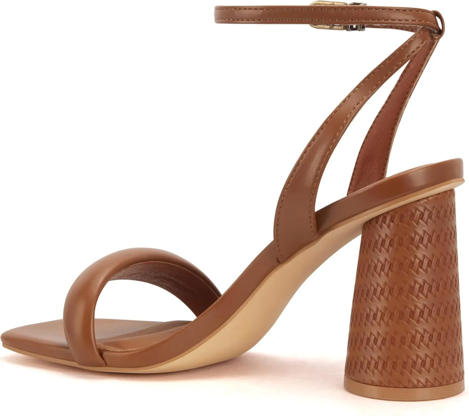 Women's Block High Heels Square Open Toe Strappy Sandals Party Wedding Ankle Strap Shoes
