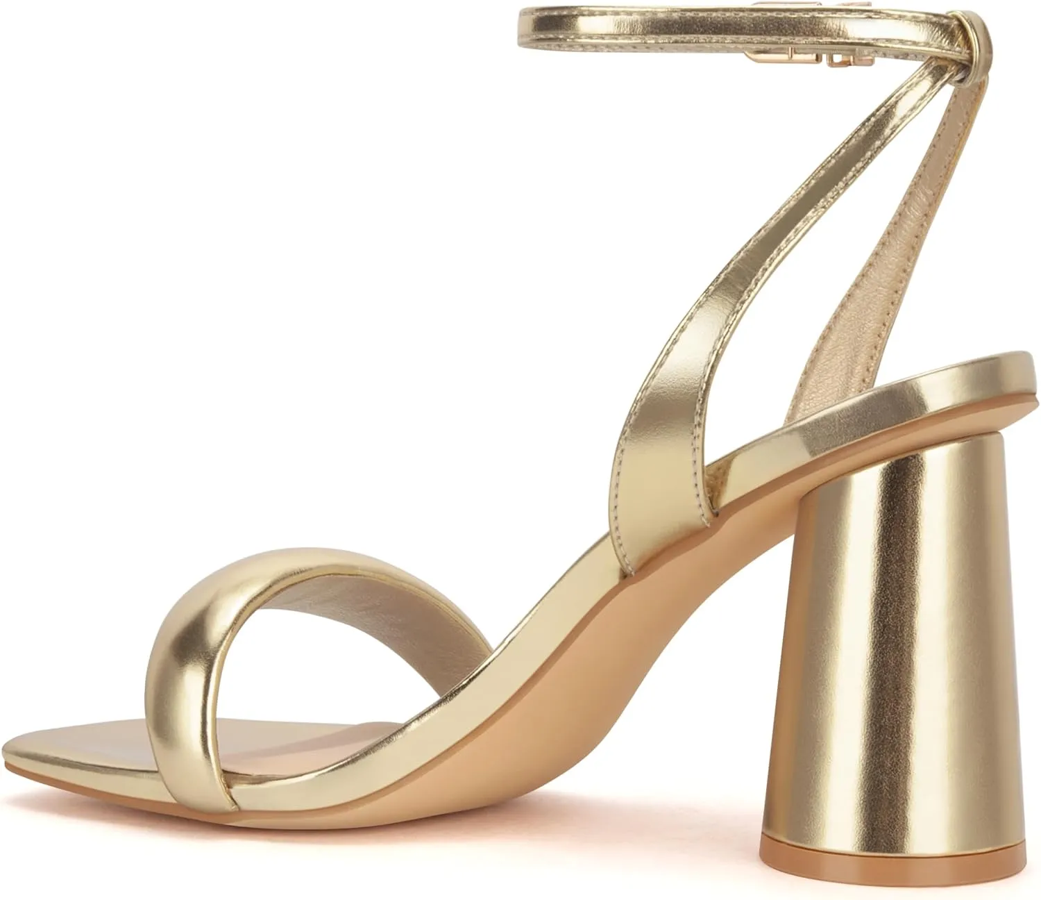 Women's Block High Heels Square Open Toe Strappy Sandals Party Wedding Ankle Strap Shoes