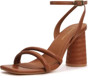 Women's Block High Heels Square Toe Heeled Sandals Ankle Strap Shoes