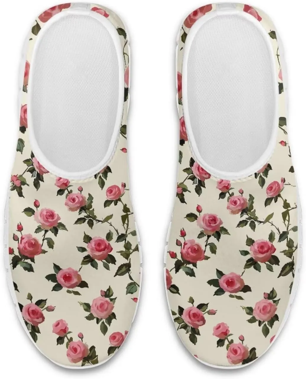 Women's Casual Slip On Flats Fantasitic Print Fashion Sneakers Lightweight Non Slip Travel Ladies Shoes White Sole