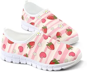 Women's Casual Slip On Flats Fantasitic Print Fashion Sneakers Lightweight Non Slip Travel Ladies Shoes White Sole
