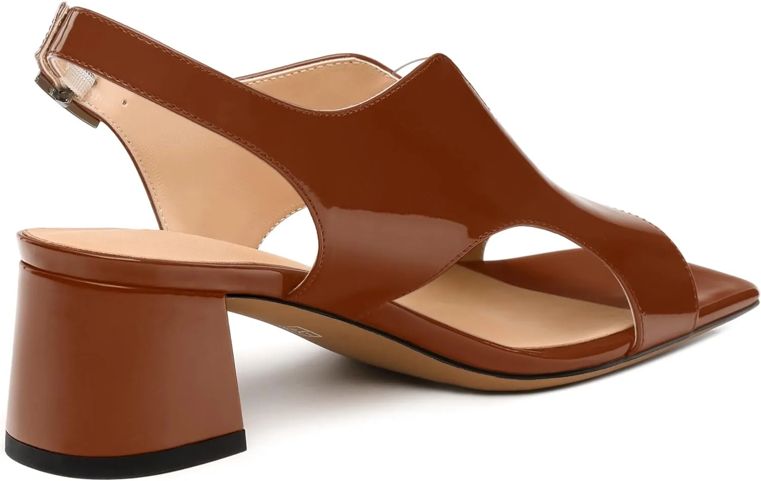 Womens Heeled Sandals, Square Peep Toe Mid Block Heel Slingback Sandals for Women, Leather Insole Chunky Heel Sandals with Buckle 2"