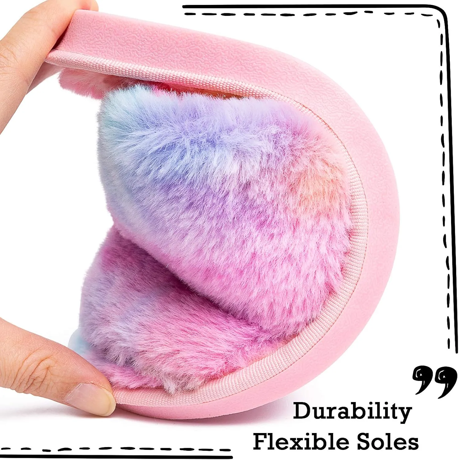 Womens Leopard Fuzzy Slippers Soft Plush Open Toe Faux Fur House Slide Sandals Indoor Spa Bedroom Flat Shoes with Elastic Strap