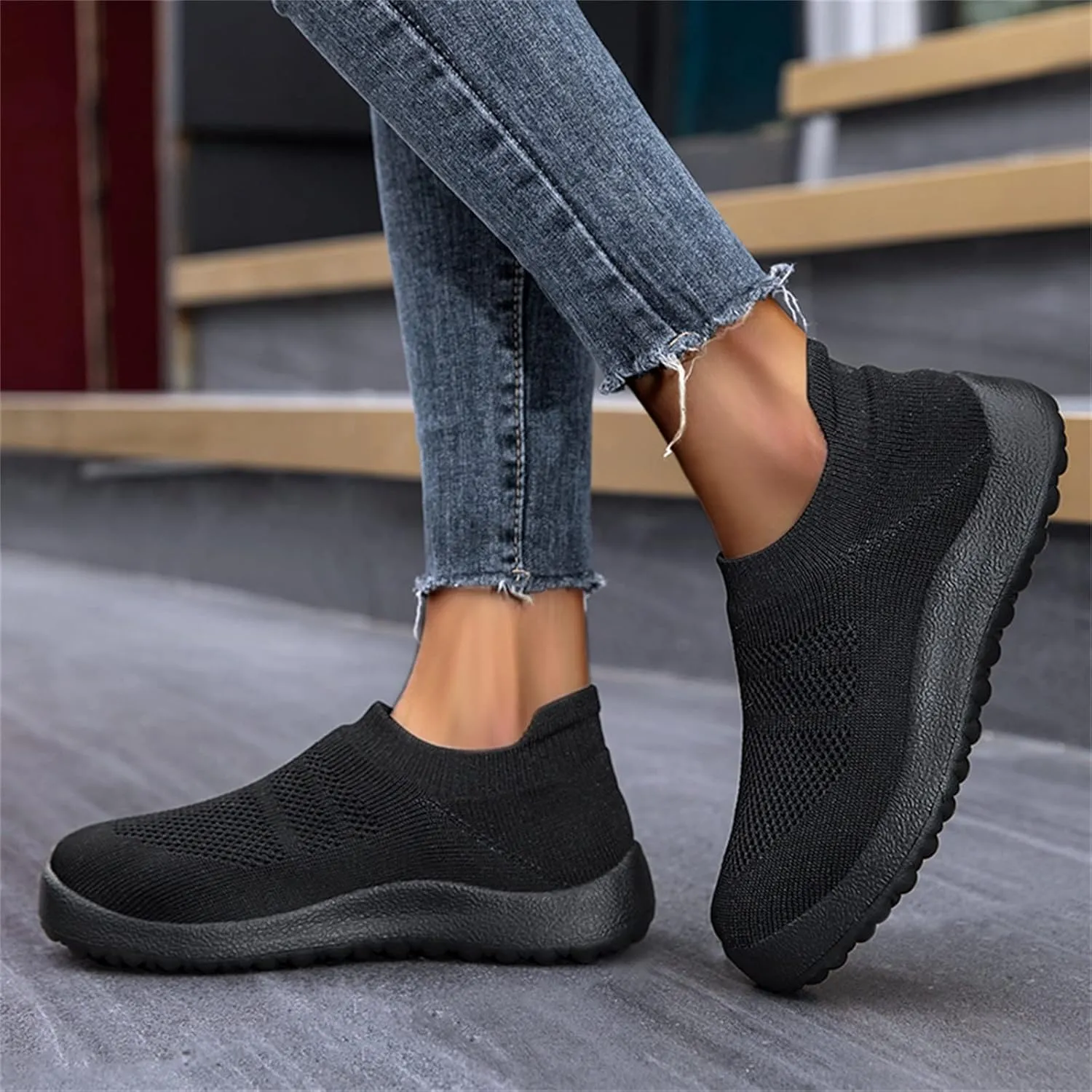 Womens Non Slip Work Shoes Slip On Water Resistant Tennis Shoes Men Mesh Ladies Casual Shoes High Top Sneakers Platform Tennis Shoe Loafers Shoe