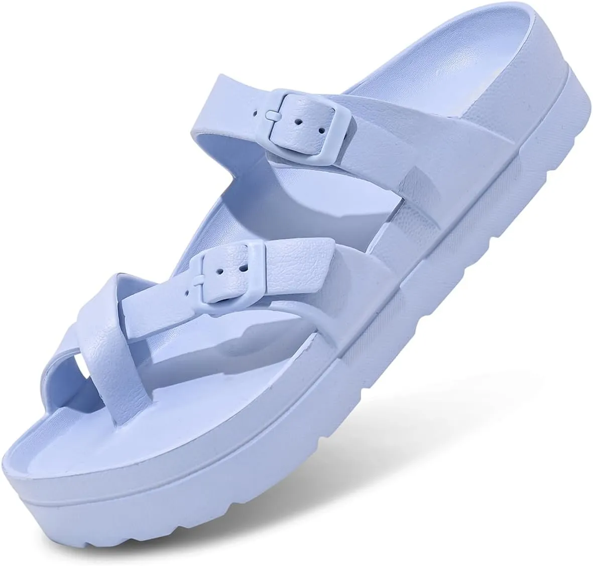 Women's Platform Sandals - Arch Support, Comfortable Foam Slides with Adjustable Buckle, Lightweight Thick Soles | Ultra Cushion
