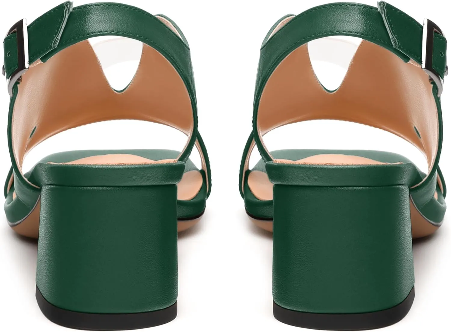 Womens Slingback Sandals, Peep Toe Mid Block heel Sandals for Women, Leather Insole Comfort Sandals 2"