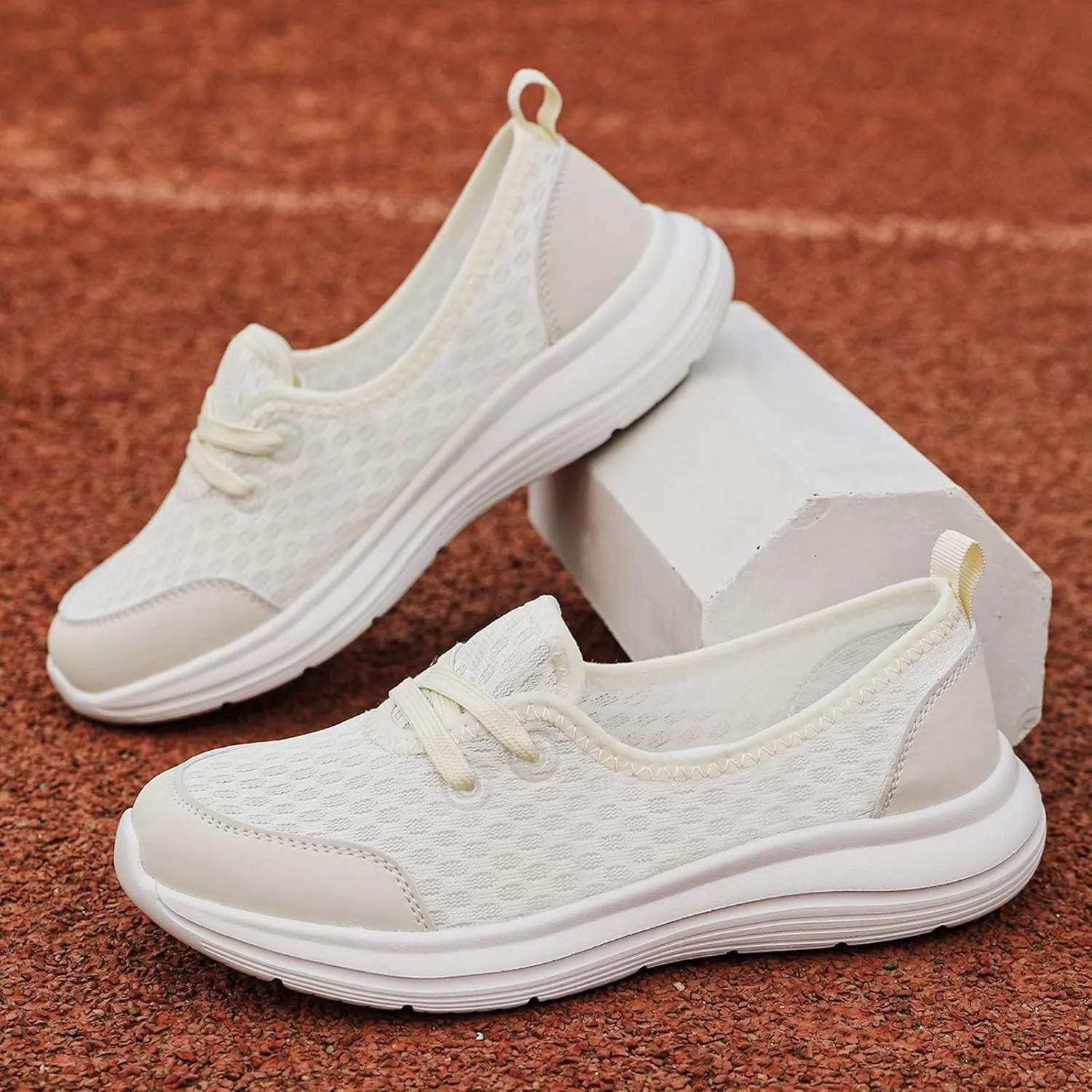 Women's Sneakers Lightweight Slip On Sport Shoes Arch Support Orthopedic Shoes Slip-On Walking Shoes Flat Loafer