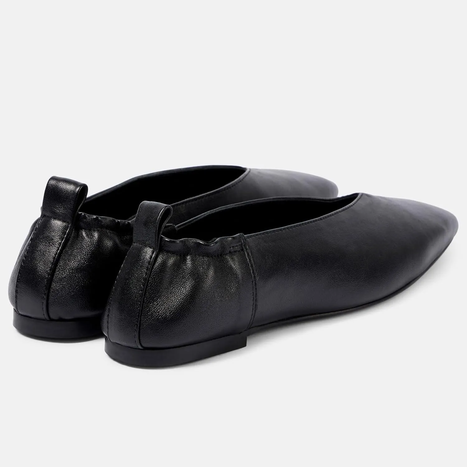 Women's Square Toe Ruched Suede/Matte Leather Ballet Flats Fashion V Shaped Silhouette Slip On Office Dressy Flats for Women