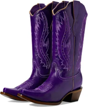 Women's Vintage Embroidered Rivet Block Heel Cowgirl Mid Calf Western Boots Fashion Studded Square Toe Pull On Chunky Heel Cowboy Knee High Boots for Women