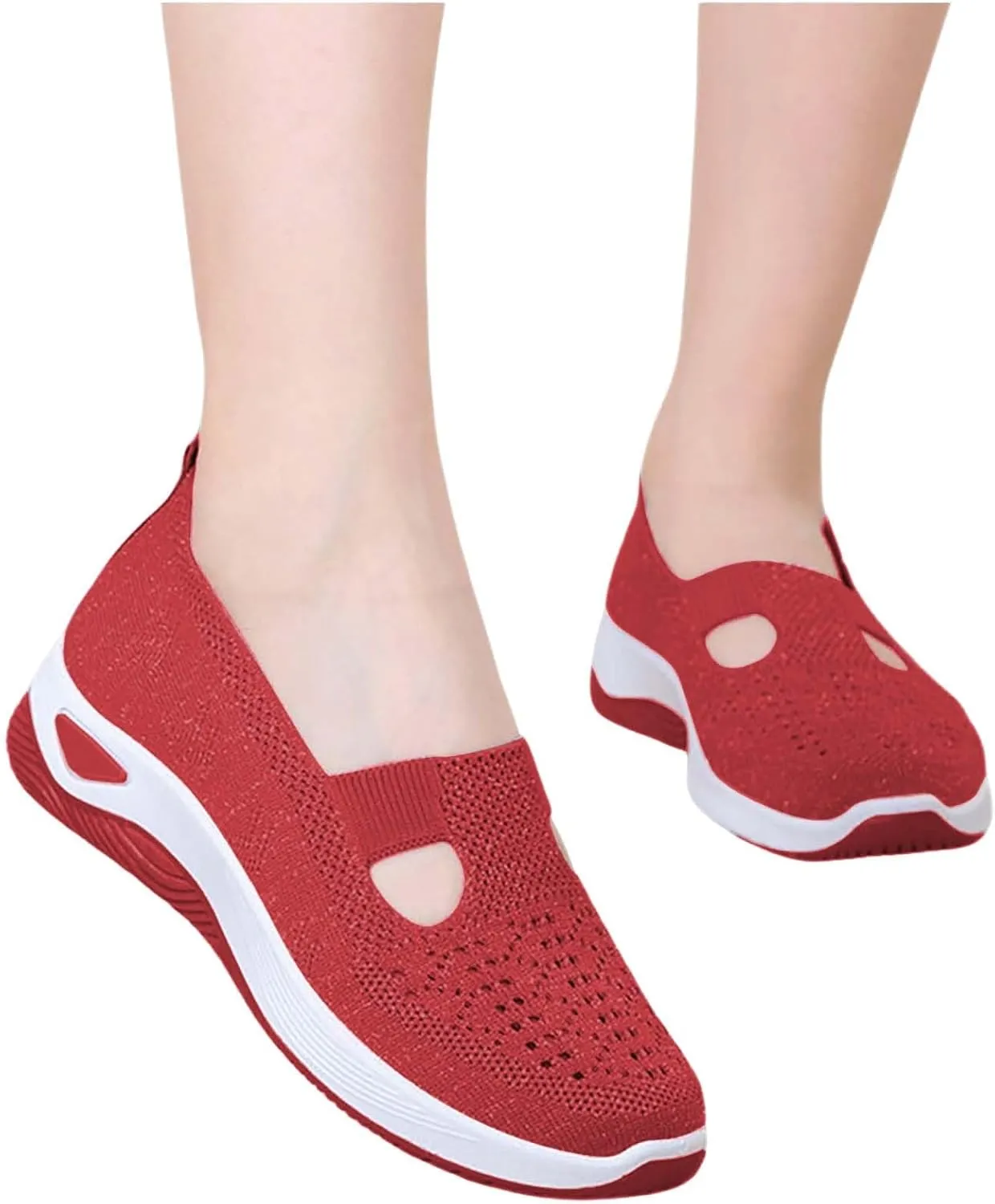 Women's Woven Orthopedic Breathable Soft Shoes Tennis Shoes Womens Sports White Casual Shoes Walking Sneakers Steel Toe Tennis Shoe Loafers Casual Slip On