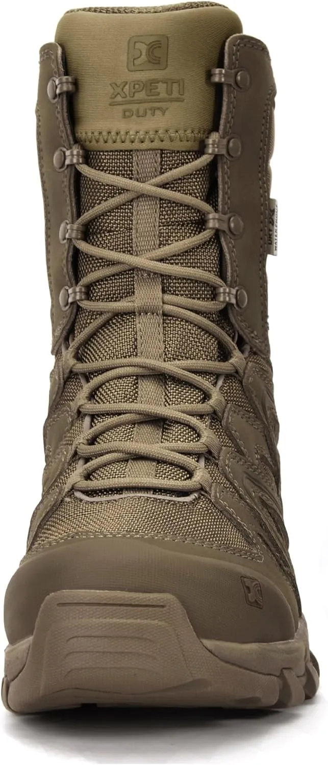 XPETI DUTY Men's X-FORCE 8'' Leather Military Boots Waterproof Tactical Boots