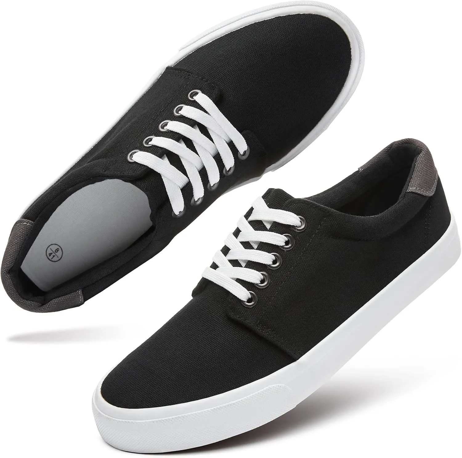 yageyan Mens Canvas Shoes Low top Sneakers Black Fashion Mens Casual Shoes