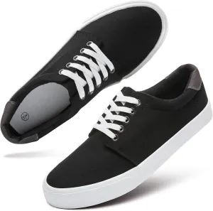 yageyan Mens Canvas Shoes Low top Sneakers Black Fashion Mens Casual Shoes