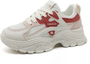 YYSPR Women's Fashion Platform Lace Up Sneakers Lightweight Walking Running Shoes