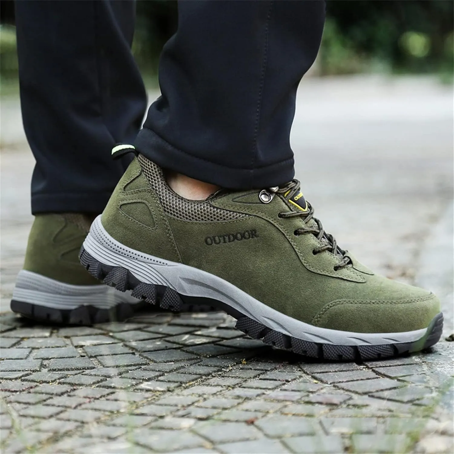 ZDLJYL Men's Waterproof Hiking Shoes Suede Low-Top Hiking Shoes for Lightweight Outdoor Trailing Trekking Camping Walking