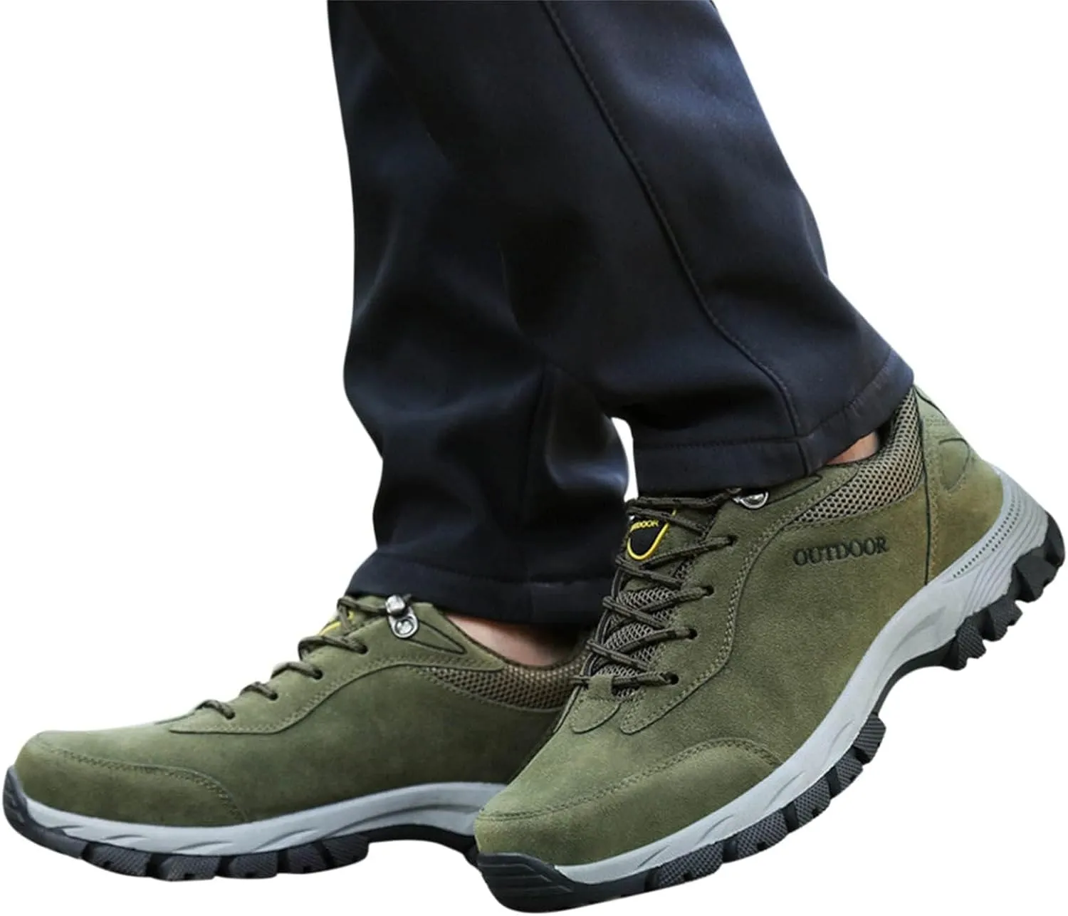 ZDLJYL Men's Waterproof Hiking Shoes Suede Low-Top Hiking Shoes for Lightweight Outdoor Trailing Trekking Camping Walking